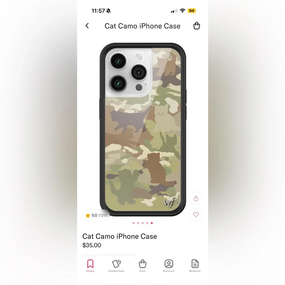 Wildflower Cases Iphone 14 Pro. Camo Cat + Caroline Ricke collab cases.